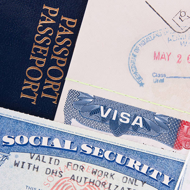 istock Visa, passport and social security documents for immigration 184011357