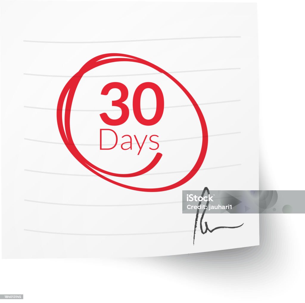 Nota plazo de 30 días - arte vectorial de Carta - Documento libre de derechos