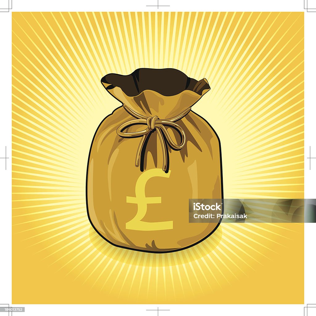 Livres Sterling britanniques Gold Sac d'argent, économisez pour réussir. - clipart vectoriel de 1 euro libre de droits