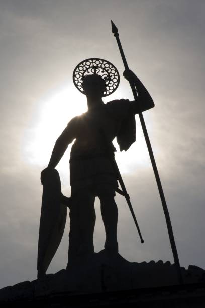 istock Venice - silhouette of st. Mark statue 1840142761