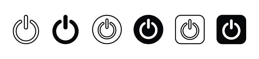 On-off icon. Power button sign. On off switch buttons icon symbol for apps and websites. Vector illustration