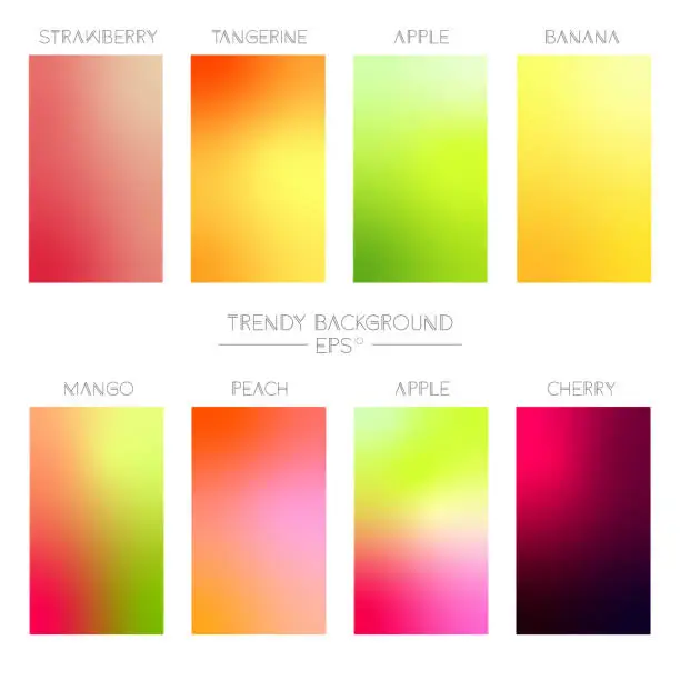 Vector illustration of Modern screen vector design for app. Soft fruit gradients