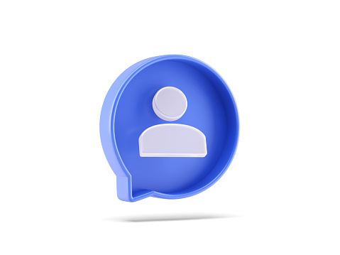 Friend or follower social media notification icon. 3d illustration