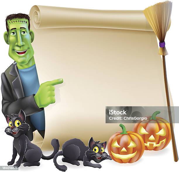 Halloween Scorrere Con Frankenstein - Immagini vettoriali stock e altre immagini di Adulto - Adulto, Animale da compagnia, Bastone