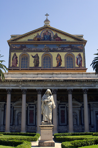 Rome - St. Paul the apostle statue for st. Paul s basilica.
