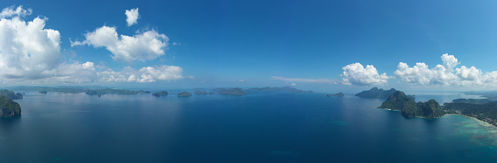 Panoramic Aerial view of Bacuit Bay