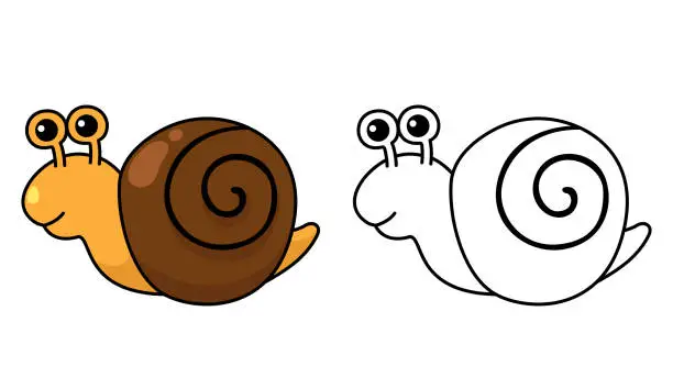 Vector illustration of Illustration of colorful cartoon character snail