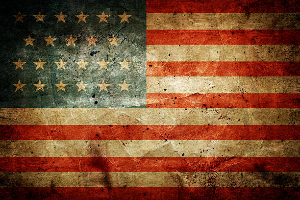 drapeau des états-unis - grunge flag photos et images de collection