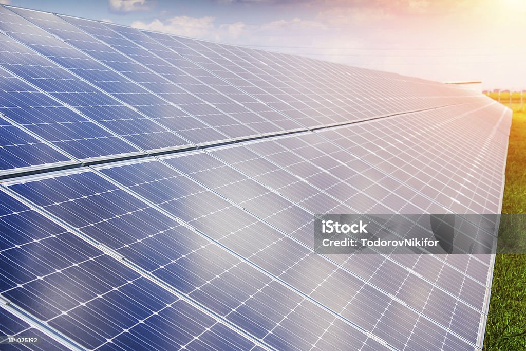Painel solar e energia renováveis - Royalty-free Biocombustível Foto de stock