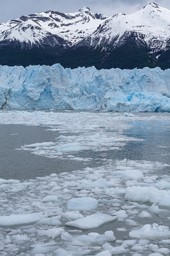 South wall of Perito Moreno Glacier front, sized in total 5km long and 60/70 mt high - Patagonia - Argentina