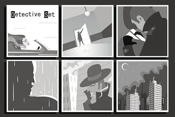 Vector illustration of Detective Set