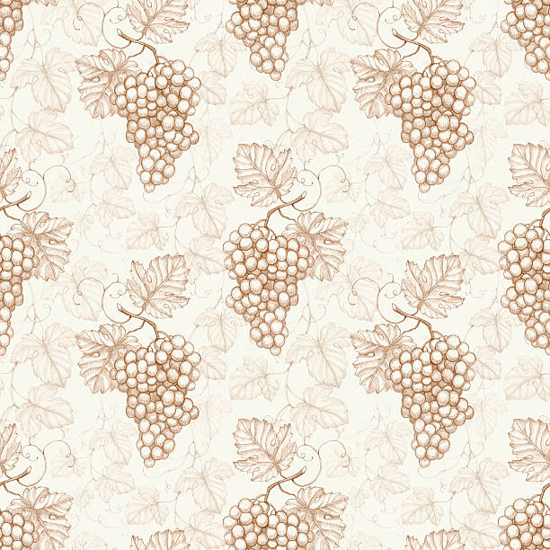 Seamless pattern with illustration of grapes vector art illustration