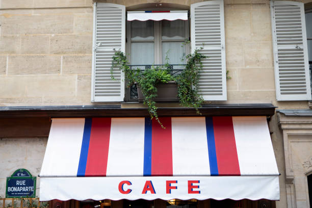 istock Shuttered window and window box above a cafe 1840293682