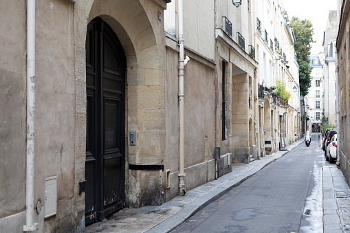 Back street in the Saint-Germain-des-Pres district of Paris