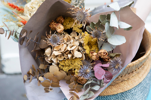 Close-up of a bouquet of dried plants