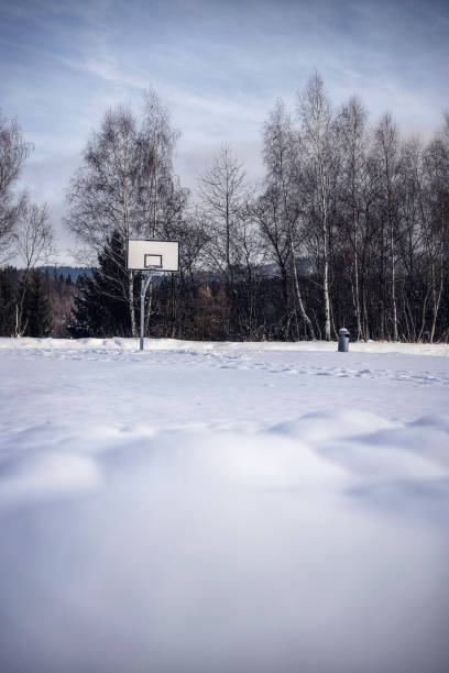istock Basketball court covered with snow 1840311566