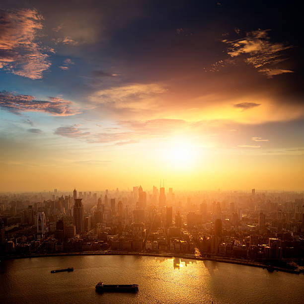 istock shanghai pudong skyline at sunset 184031161