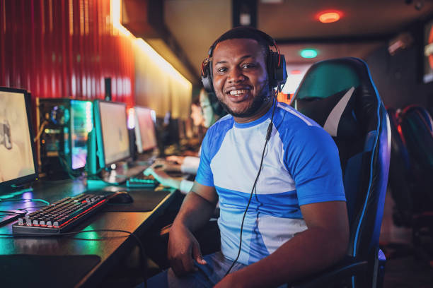 istock Professional eSports Young Black Man Gamer 1840313095