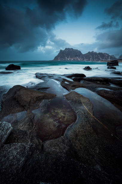 Uttakleiv beach on lofoten, norway