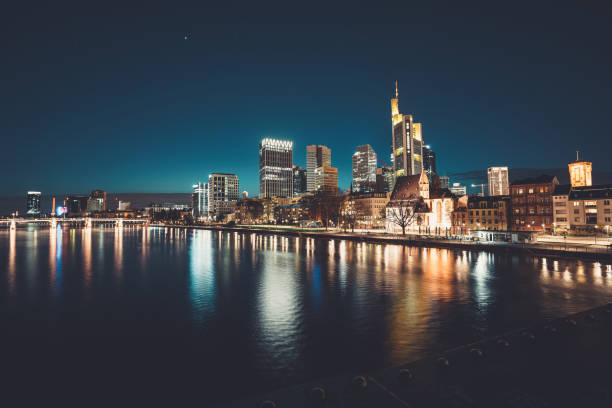 istock Skyline from Frankfurt, Germany by night 1840341151