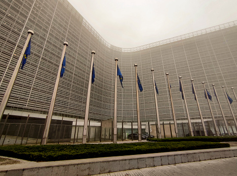 EU european union commision building entrance at brussel belgium