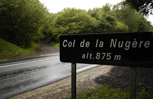 Col de la Nugere, Road in Forest near Clermont Ferrand and Volvic