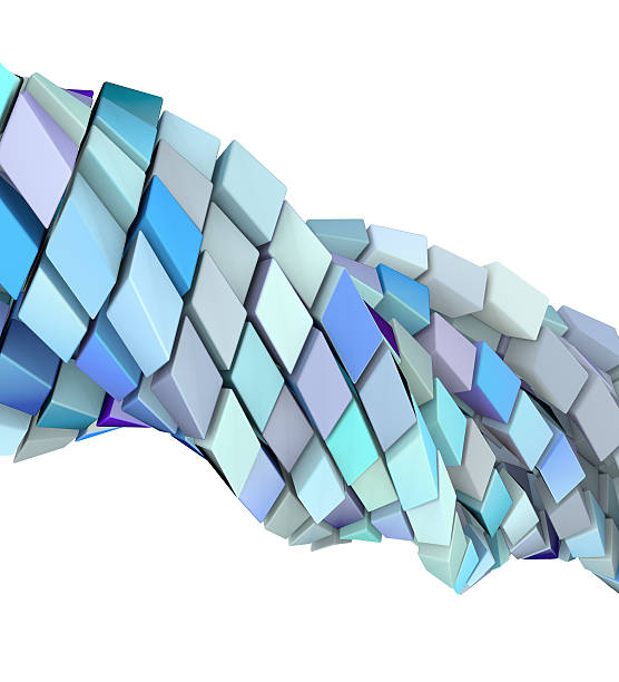istock abstract wave swirl 3d shape in blue purple on white 184037385