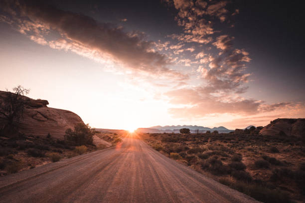 istock dirty road in moab at dusk 1840386374