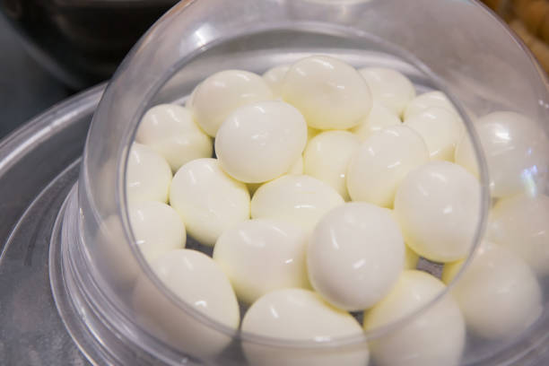 istock Eggs in clear container in hotel dining room 1840399161