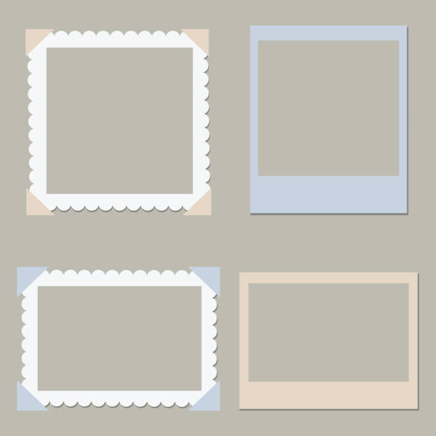 Vector set of cute pastel frame. Kawaii frame stickers.