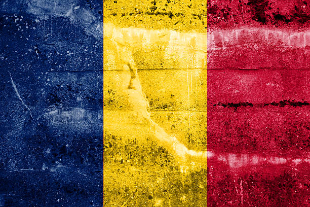 istock Chad Flag painted on grunge wall 184045051