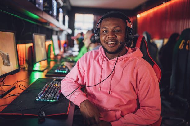 istock Portrait Of Young Black Man Gaming 1840451442