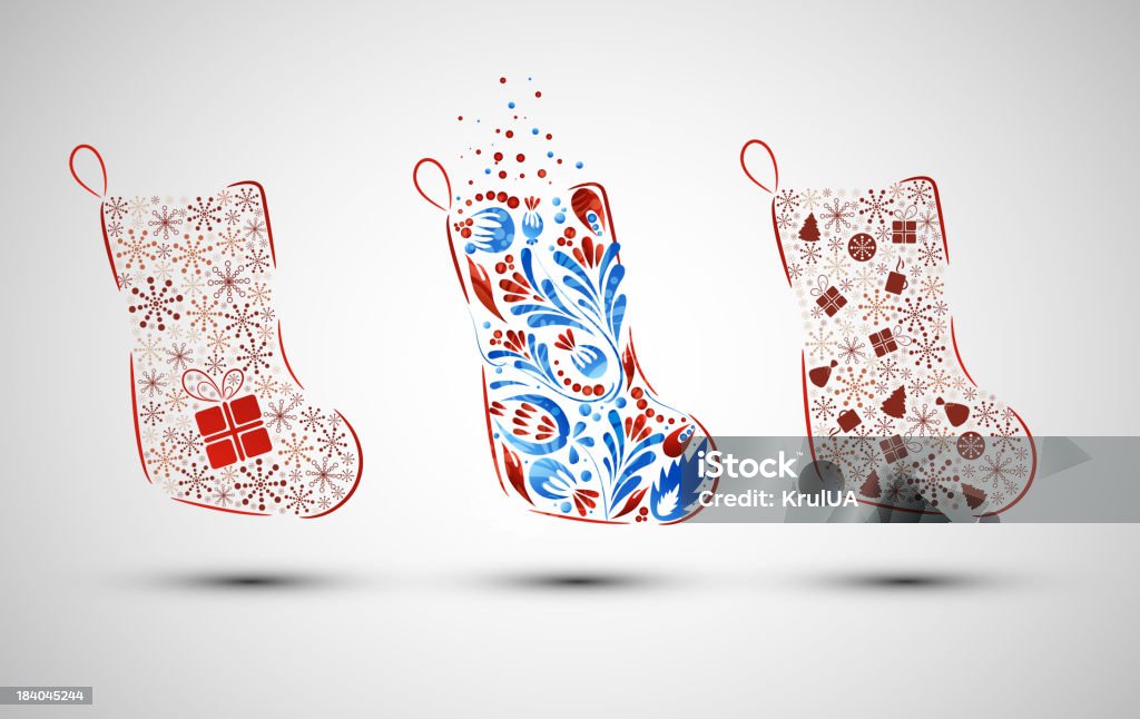 Ensemble de chaussettes de Noël. - clipart vectoriel de Abstrait libre de droits