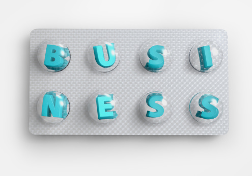 Business Drug Capsule designed in 3D.