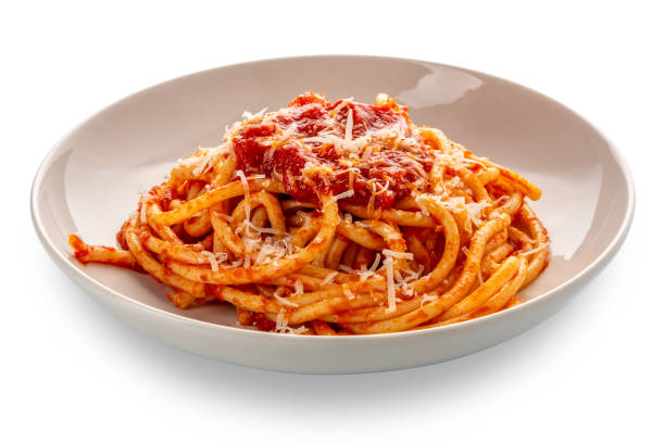istock Bucatini pasta with tomato sauce 1840461011
