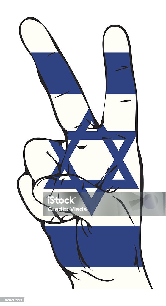 Peace-Zeichen der israelischen Flagge - Lizenzfrei Daumen Vektorgrafik