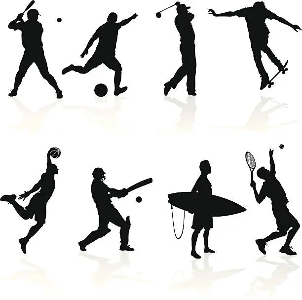 Vector illustration of Sporting Silhouettes