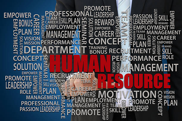 istock Group of words about Human Resources with a man in the back 184049456