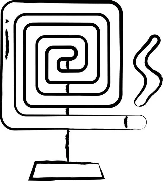 Vector illustration of mosquito coil hand drawn vector illustration