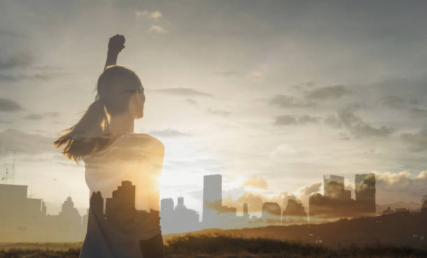 istock Strong confident woman in the city. 1840560445