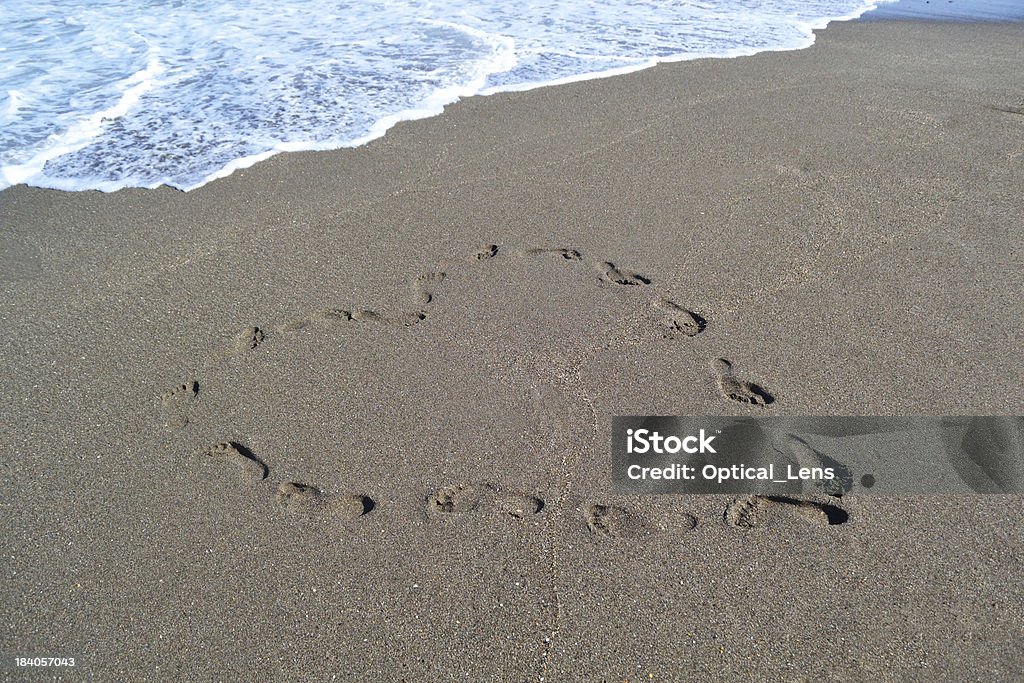 Footprints eine Herzform - Lizenzfrei Herzform Stock-Foto