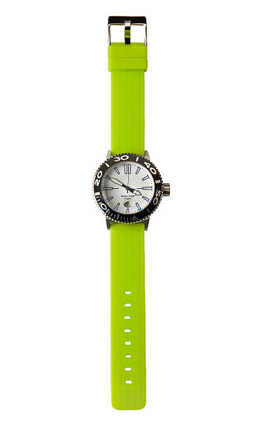 fluor verde orologio sportivo - watch strap foto e immagini stock