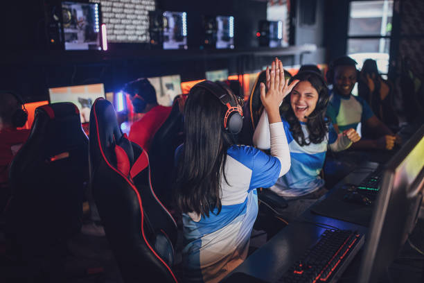 istock Professional eSports Team Celebrating Victory 1840598687
