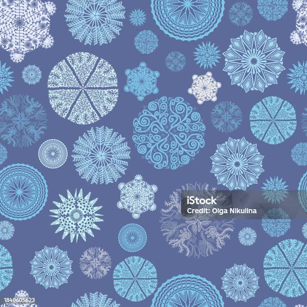 Snowflake Background Image Pattern Patterns With Snowflakes Stock Illustration - Download Image Now ...