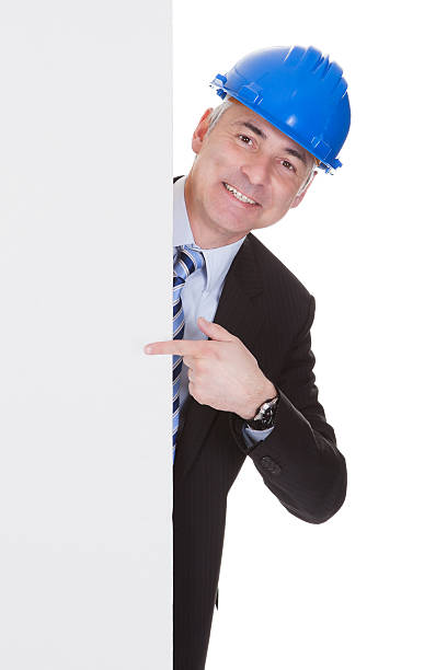 istock Mature Male Architect Holding Billboard 184060687