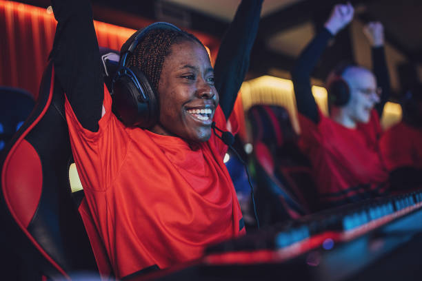 istock Professional eSports Team Celebrating Victory 1840650799
