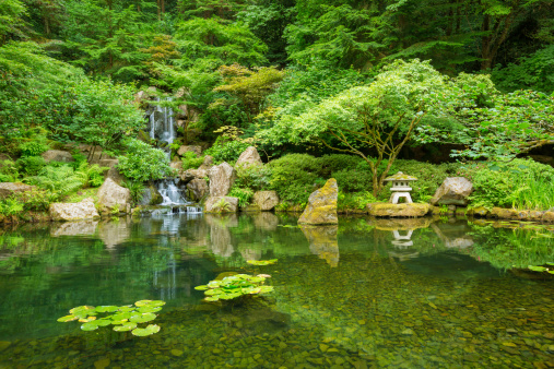 Traditional Japanese landscape.