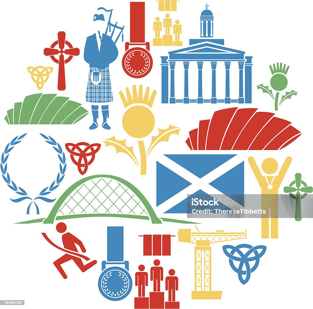 Glasgow Conjunto de ícones - Vetor de Glasgow - Escócia royalty-free
