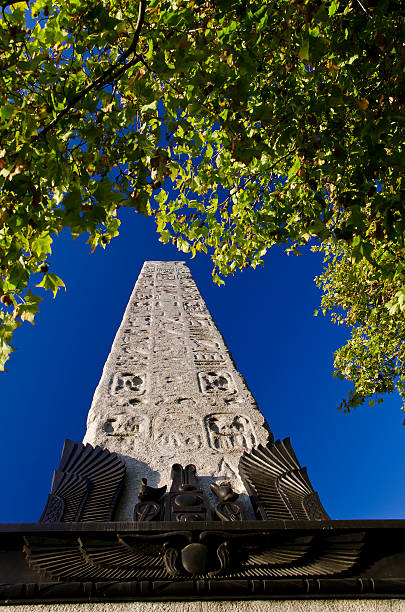 istock Cleopatra's Needle - hieroglyphics on the column 184067481