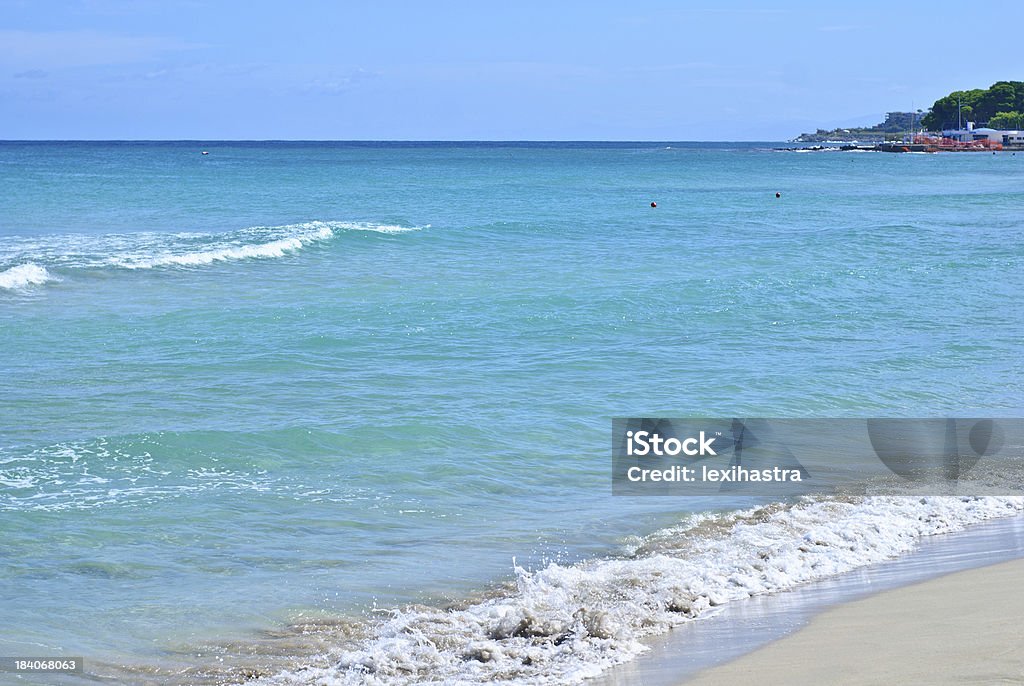 Sicilian Beach, Mondello Mondello beach (Palermo), Sicily, Italy. Beautiful white sand and crystal sea water. Beach Stock Photo